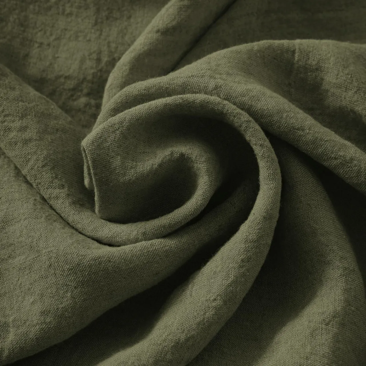 Accessoire Cuisine|EMINZA Lot de 2 essuie-mains lin lavé (50 x 70 cm) Louise Vert romarin