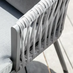 Chaise De Jardin|MOBELLIA Lot de 2 fauteuils de jardin en aluminium Amalfi Gris Anthracite