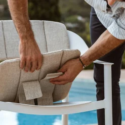 Chaise De Jardin|MOBELLIA Lot de 2 fauteuils de jardin aluminium Monte Carlo Blanc