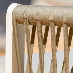 Chaise De Jardin|MOBELLIA Lot de 2 fauteuils de jardin en aluminium Amalfi et taupe Blanc