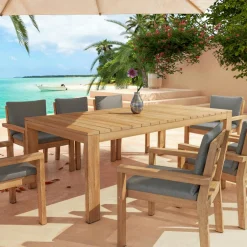 Chaise De Jardin|MOBELLIA Lot de 2 fauteuils de jardin empilables en bois d'acacia Bornéo Gris Anthracite