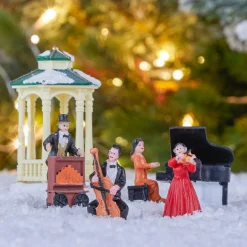 Personnage Et Accessoire Pour Village|JJA Lot de 5 figurines et accessoires pour village (H22 cm) Musique et kiosque Multicolore