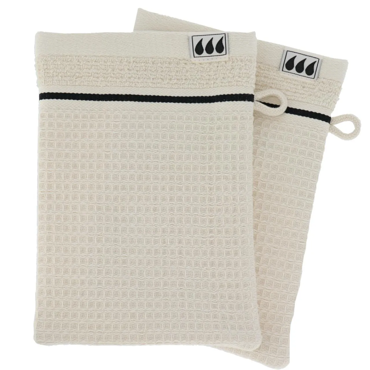 Linge De Bain|Gant De Toilette|TENDANCE Lot de 2 gants de toilette coton nid d'abeille (15 x 21 cm) Japandi Beige