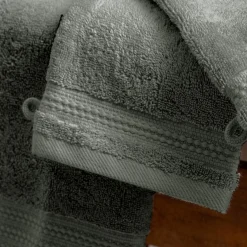 Linge De Bain|Gant De Toilette|EMINZA Lot de 2 gants de toilette coton bio (15 x 21 cm) Méline Vert romarin