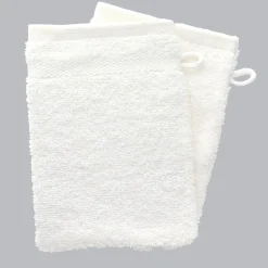 Linge De Bain|Gant De Toilette|TENDANCE Lot de 2 gants de toilette coton (15 x 21 cm) Timeless Blanc