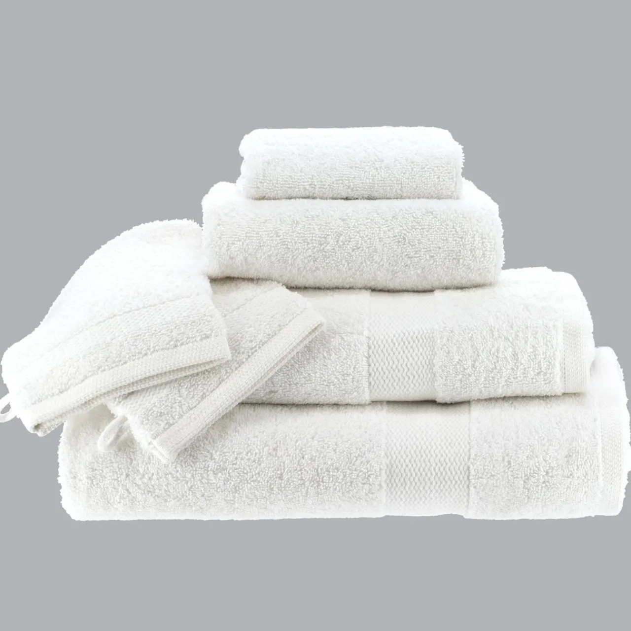 Linge De Bain|Gant De Toilette|TENDANCE Lot de 2 gants de toilette coton (15 x 21 cm) Timeless Blanc