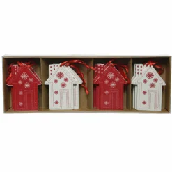 Décoration De Sapin|KAEMINGK Lot de 16 maisonnettes (H6,5 cm) Rocking Rouge