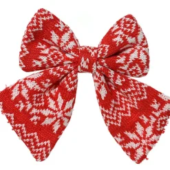 Décoration De Sapin|KAEMINGK Lot de 2 Noeuds de Noël (H13 cm) Tradition et blanc Rouge