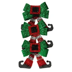 Décoration De Sapin|KOOPMAN Lot de 3 nœuds de Noël (H12 cm) Jambes lutin farceur Multicolore