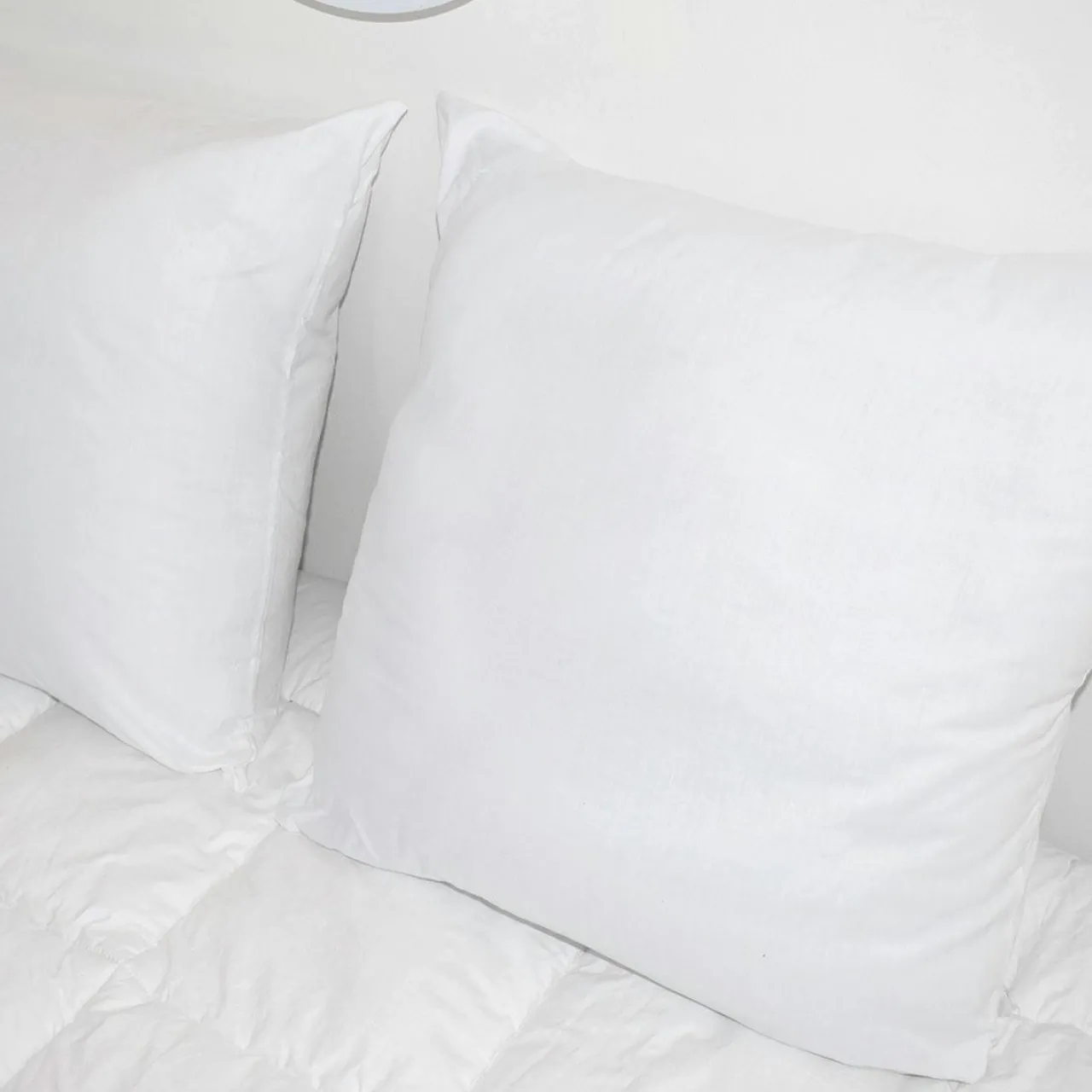 Couette, Oreiller, Traversin|EMINZA Lot de 2 oreillers carrés moelleux (60 x 60 cm) Volume Blanc