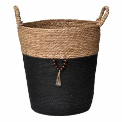 Panier Et Organisateur|Accessoire Salle De Bain|TENDANCE Lot de 3 paniers à linge (H45 cm) Jya Noir