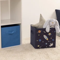 Rangement Enfant|ATMOSPHERA Lot de 2 paniers de rangement enfant (29 x 29 cm) Espace Bleu