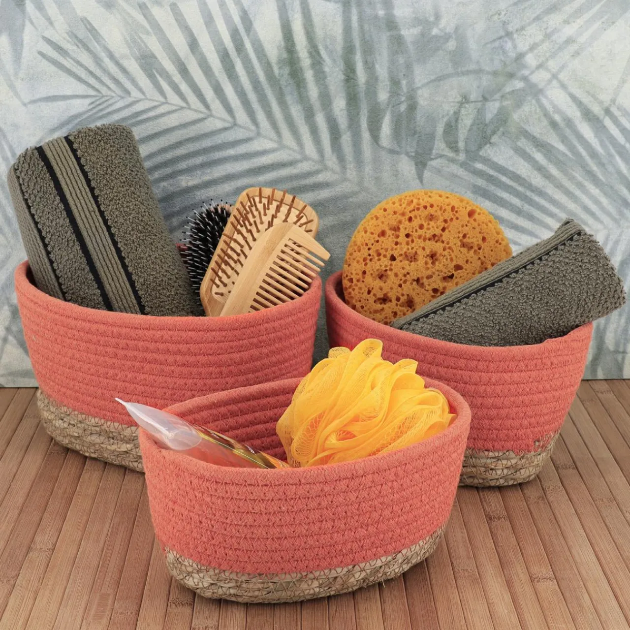 Panier Et Organisateur|Accessoire Salle De Bain|TENDANCE Lot de 3 paniers de rangement (H13 cm) Timeless Terracotta