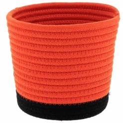 Panier Et Organisateur|Accessoire Salle De Bain|TENDANCE Lot de 3 paniers (H16 cm) Black Line Terre de sienne/Noir Rouge brun