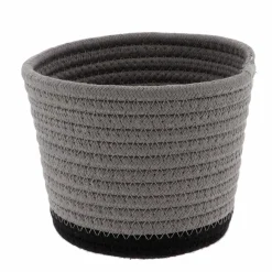 Panier Et Organisateur|Accessoire Salle De Bain|TENDANCE Lot de 3 paniers (H16 cm) Black Line /Noir Gris