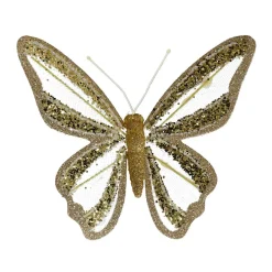 Décoration De Sapin|KAEMINGK Lot de 2 Papillons sur pince (H14 cm) Rêverie Or