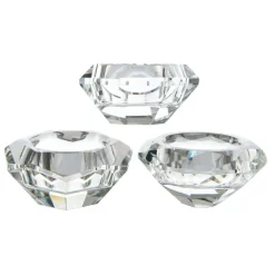 Bougie Et Photophore|KAEMINGK Lot de 12 photophores en verre (D7 cm) Diamant cristal Transparent