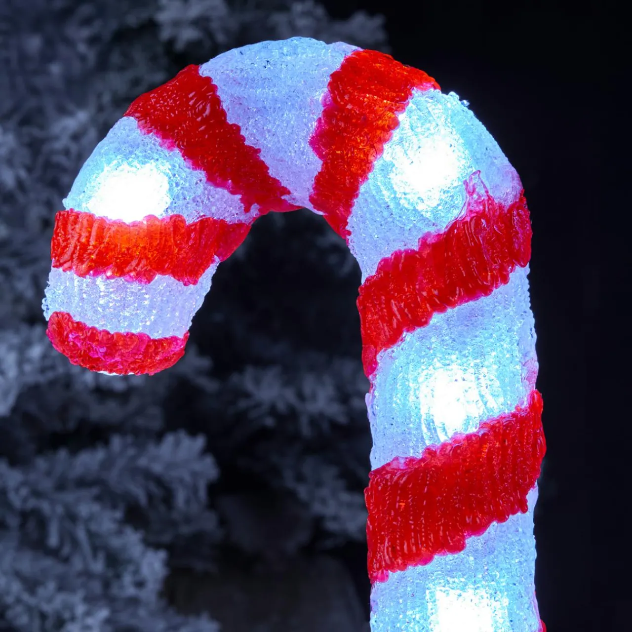 Déco Et Objet Lumineux|EMINZA Lot de 5 piquets de jardin lumineux 50 LED (H35 cm) Sucre d'orge Blanc froid