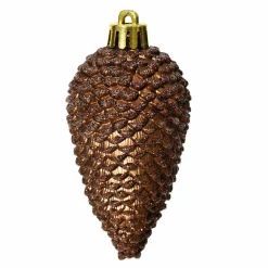 Décoration De Sapin|KAEMINGK Lot de 6 pommes de pin à suspendre (H8 cm) Alpine Brun café
