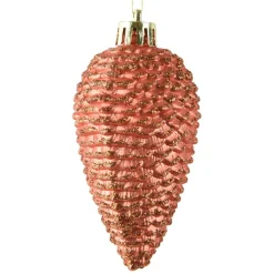 Décoration De Sapin|KAEMINGK Lot de 6 pommes de pin à suspendre (H8 cm) Alpine Orange