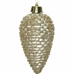 Décoration De Sapin|KAEMINGK Lot de 6 pommes de pin à suspendre (H8 cm) Alpine Perle