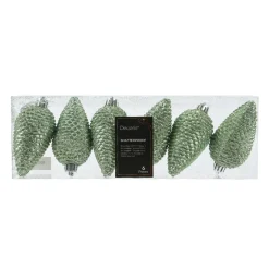 Décoration De Sapin|KAEMINGK Lot de 6 pommes de pin à suspendre (H8 cm) Alpine Vert matcha