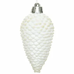 Décoration De Sapin|KAEMINGK Lot de 6 pommes de pin à suspendre (H8 cm) Alpine Blanc
