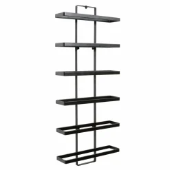 Range Bouteilles|EMINZA Lot de 2 porte-bouteilles muraux métal 12 emplacements (H139 cm) Léo Noir