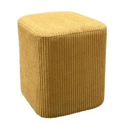 Pouf, Tabouret|EMINZA Lot de 2 poufs en velours (H38 cm) Shan Jaune moutarde