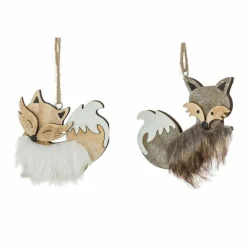Décoration De Sapin|Feeric Lights & Christmas Lot de 2 Renards de Noël à suspendre (H10 cm) Chipeur Naturel