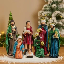 Personnages De Crèche|KAEMINGK Lot de 7 santons (Hauteur 12,50 cm) d'Achille Multicolore