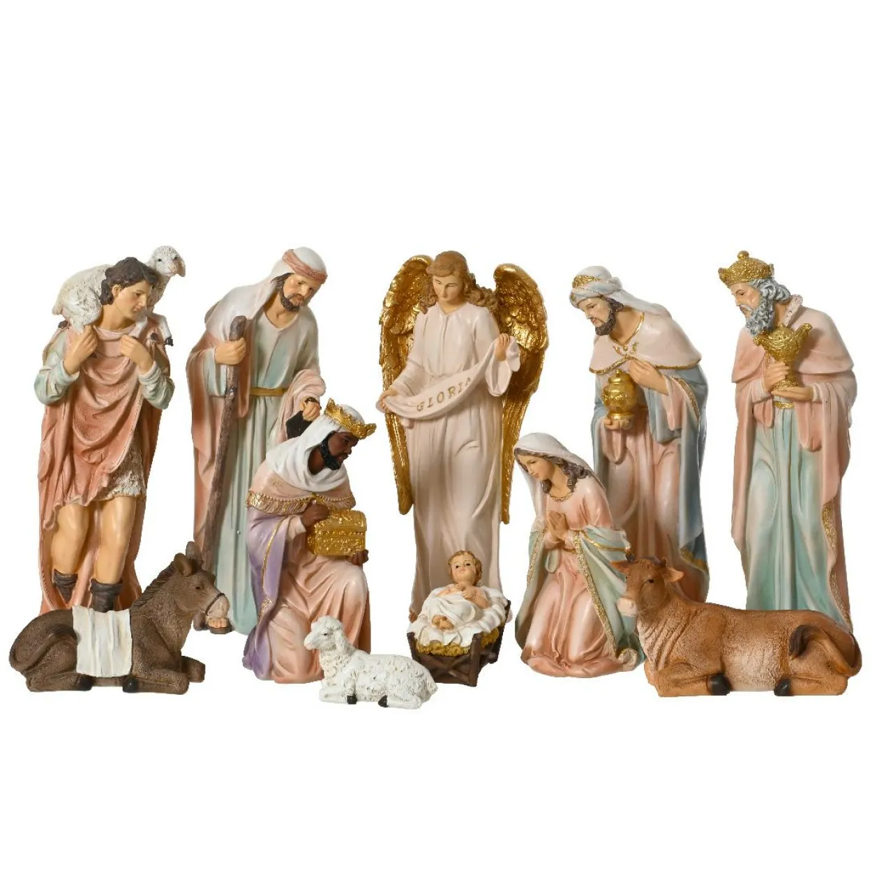 Personnages De Crèche|KAEMINGK Lot de 11 santons (Hauteur 30 cm) de Jeanne Multicolore