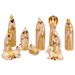 Personnages De Crèche|JJA Lot de 10 santons (Hauteur 20 cm) D'Adonis Or