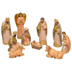 Personnages De Crèche|JJA Lot de 10 santons (Hauteur 15 cm) De Tilana Or