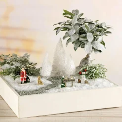 Personnage Et Accessoire Pour Village|KAEMINGK Lot de 9 sapins pour aménager un village Blanc