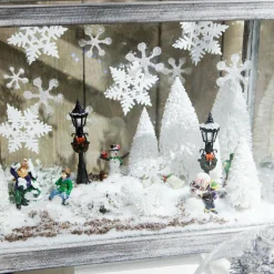 Personnage Et Accessoire Pour Village|KAEMINGK Lot de 9 sapins pour aménager un village Blanc