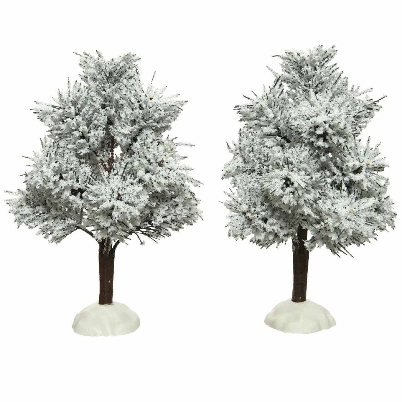 Personnage Et Accessoire Pour Village|KAEMINGK Lot de 2 sapins enneigés (H14 cm) pour aménager un village