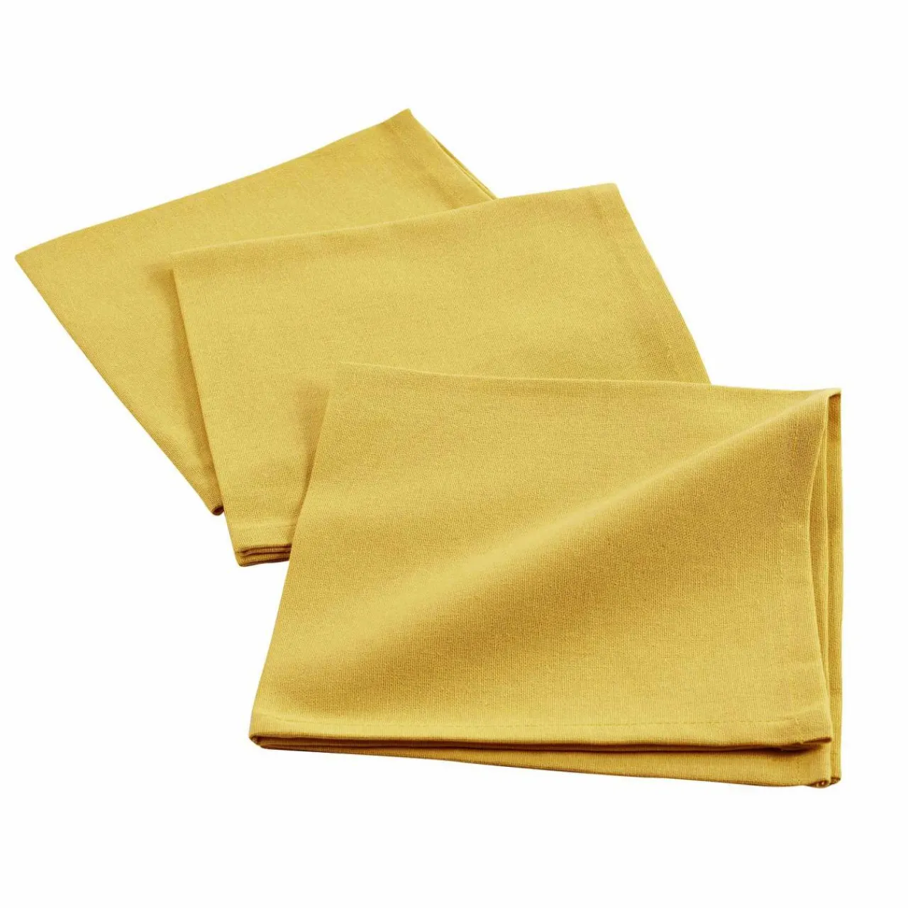 Serviette De Table|DOUCEUR D'INTERIEUR Lot de 3 serviettes coton (40 x 40 cm) Initia Jaune