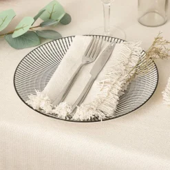 Serviette De Table|ATMOSPHERA Lot de 2 serviettes coton (40 x 40 cm) Maha hes Blanc