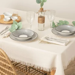 Serviette De Table|ATMOSPHERA Lot de 2 serviettes coton (40 x 40 cm) Maha hes Blanc