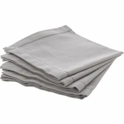 Serviette De Table|ATMOSPHERA Lot de 4 serviettes coton (40 x 40 cm) Chambray Gris clair
