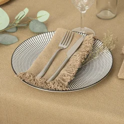 Serviette De Table|ATMOSPHERA Lot de 2 serviettes coton (40 x 40 cm) Maha Beige