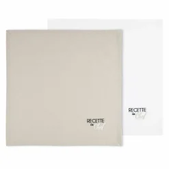 Serviette De Table|LOVELY CASA Lot de 2 serviettes coton (40 x 40 cm) Duo s Beige