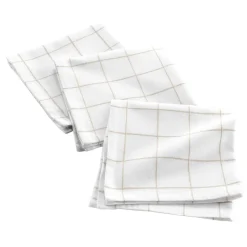 Serviette De Table|douceur d'intu017drieur Lot de 3 serviettes coton (40 x 40 cm) Axel Blanc
