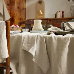 Serviette De Table|EMINZA Lot de 3 serviettes lin lavé (40 x 40 cm) Louise s Beige