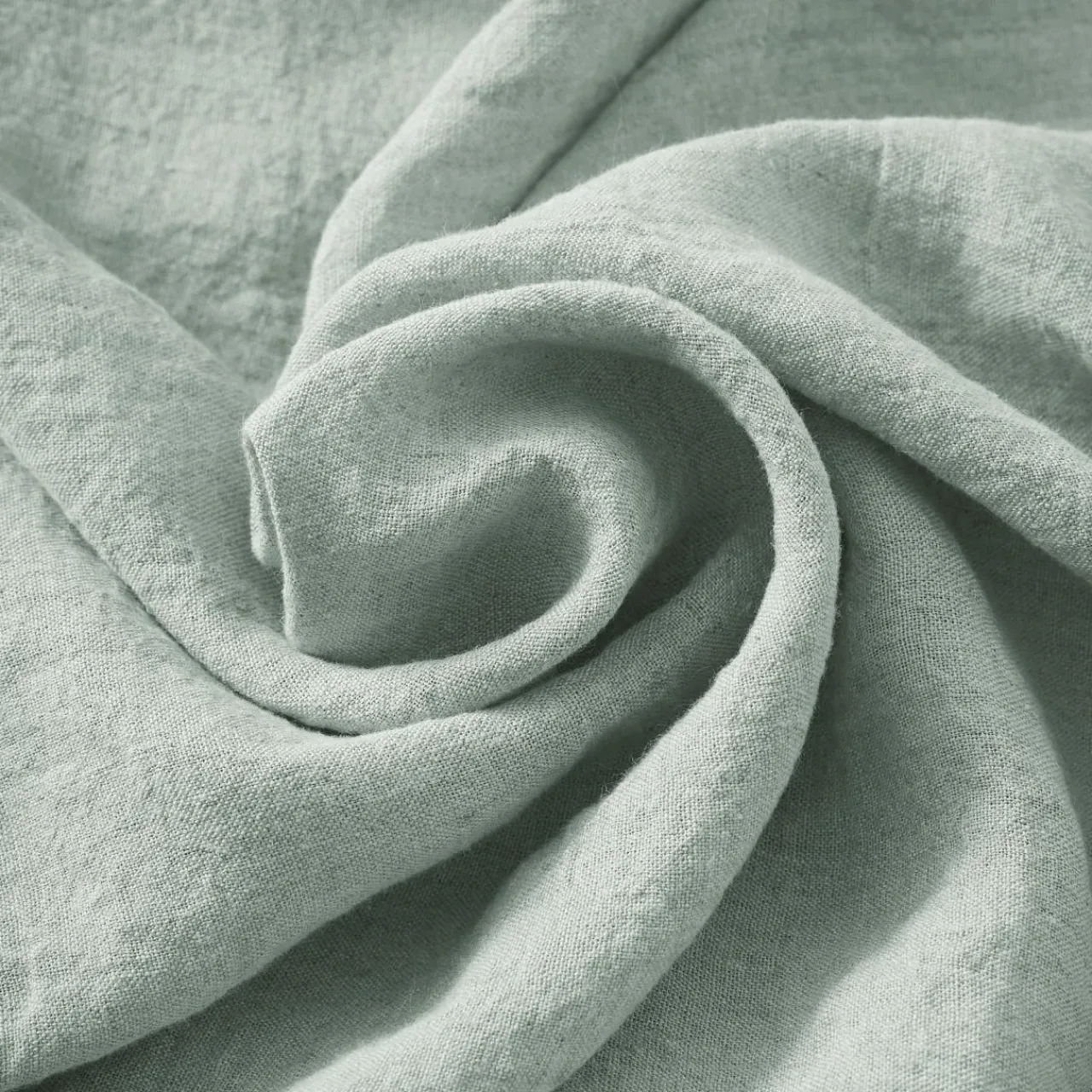 Serviette De Table|EMINZA Lot de 3 serviettes lin lavé (40 x 40 cm) Louise Vert Eucalyptus