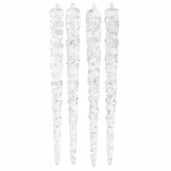 Décoration De Sapin|KAEMINGK Lot de 4 stalactites de Noël à suspendre (H15 cm) Brillent dans le noir Gris