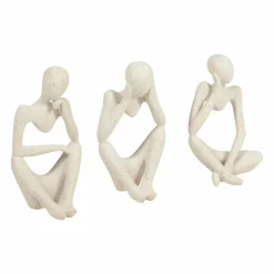 Objet Déco|OSTARIA Lot de 3 statues contemporaines (H22 cm) Dolo Blanc