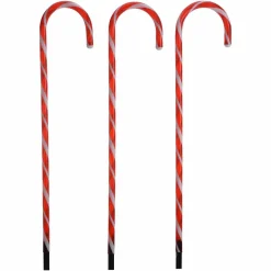 Personnage, Objet Grand Format|Déco Et Objet Lumineux|KOOPMAN Lot de 6 sucres d'orge lumineux à piles 42 LED (H47 cm) Candy Blanc chaud