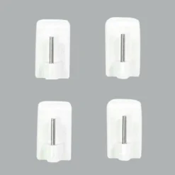 Tringle Voilage Et Support|LUANCE Lot de 4 supports adhésifs spécial PVC Blanc